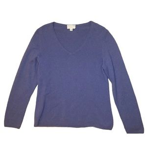 Charter Club Petite 100% Cashmere Blue Sweater